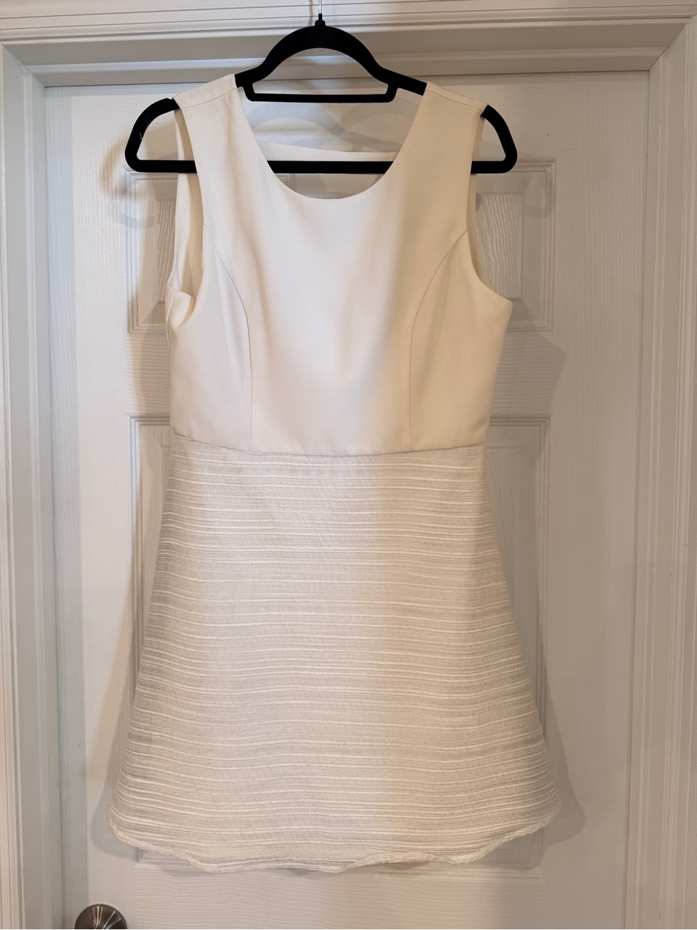 C. Luce Ivory Textured A-Line Sleeveless Dress